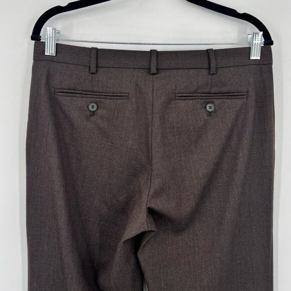 Club Monaco Keri Ivy Flare Leg Trouser Pant Wool Blend Brown Stretch Pocket 4 - Picture 6 of 11